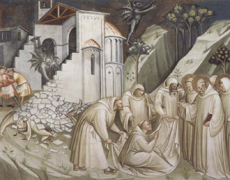 Spinello Aretino St.Benedict Revives a Monk from under the Rubble Norge oil painting art